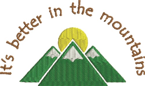 Mountain Sun 1B Machine Embroidery Design