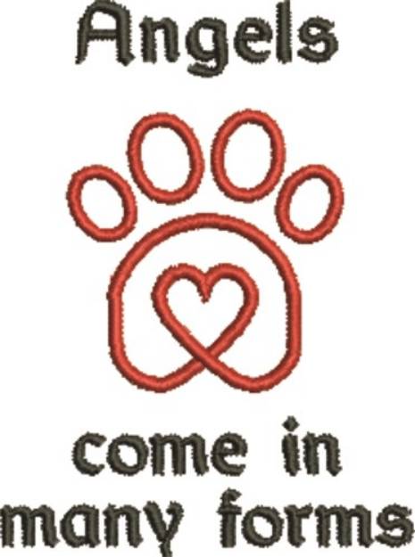 Picture of Paw Heart 3D Machine Embroidery Design
