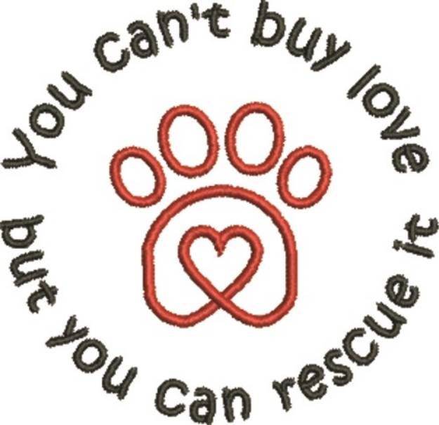 Picture of Paw Heart 3F Machine Embroidery Design