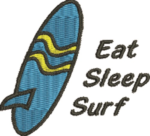 Surfboard 1A Machine Embroidery Design