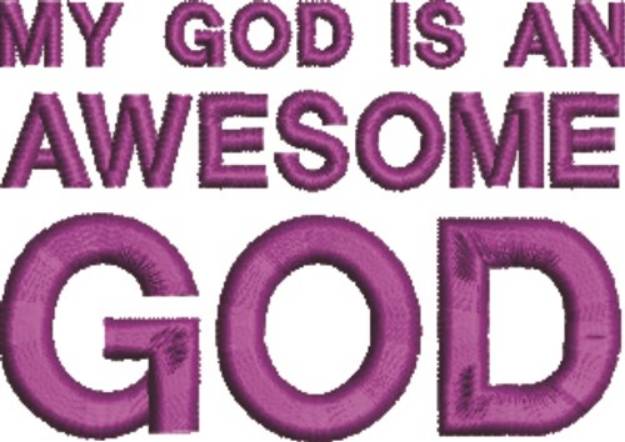 Picture of Awesome God Machine Embroidery Design