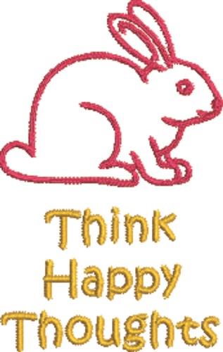 Happy Bunny Thoughts Outline Machine Embroidery Design