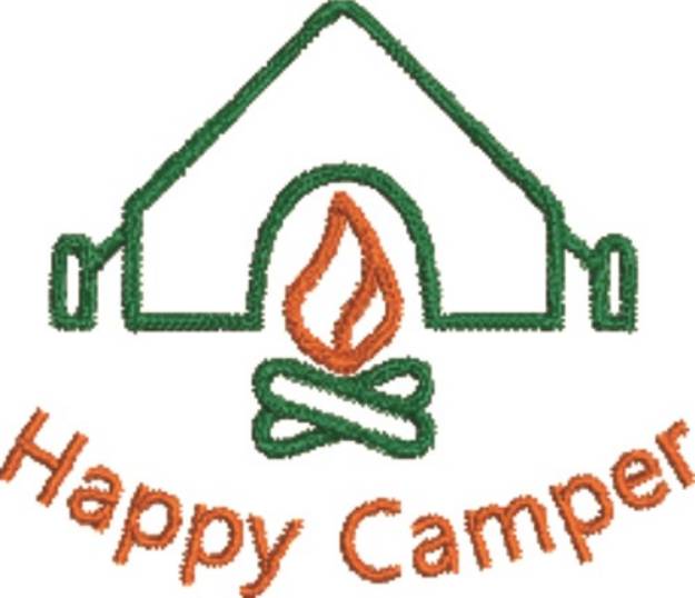 Picture of Happy Camper Outline Machine Embroidery Design