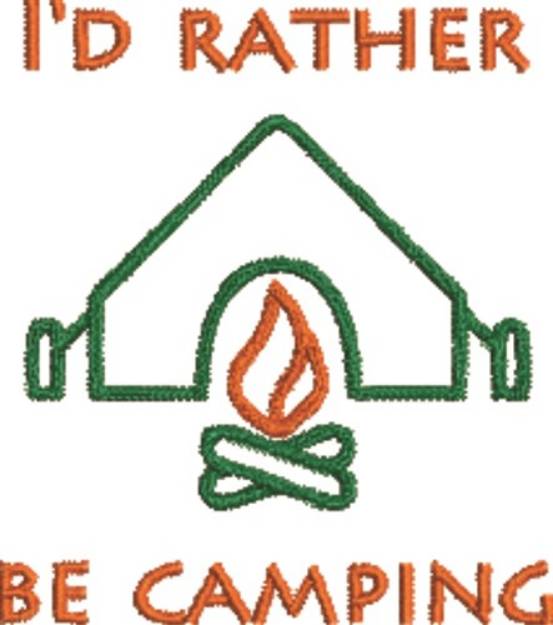 Picture of Rather Be Camping Outline Machine Embroidery Design