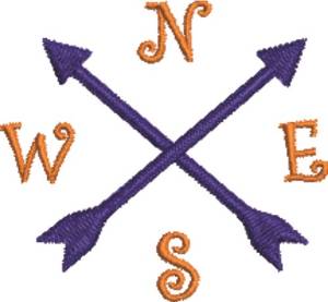 Picture of Compass Arrows Machine Embroidery Design
