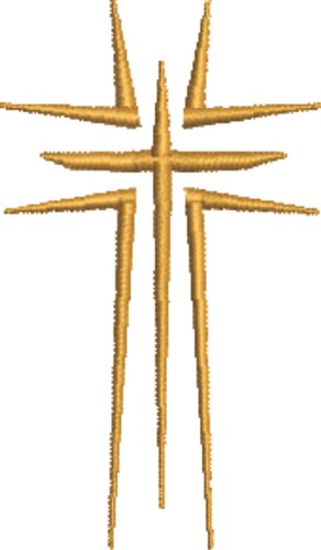 Gold Crucifix Machine Embroidery Design