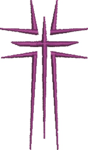 Purple Crucifix Machine Embroidery Design