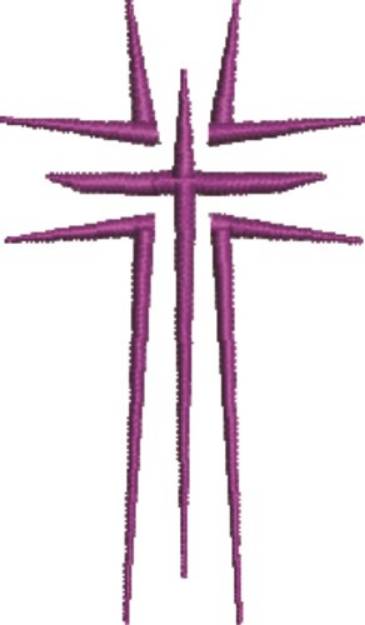 Picture of Purple Crucifix Machine Embroidery Design