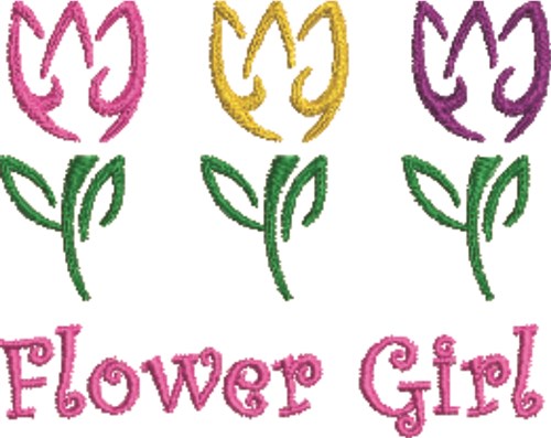 Flower Girl Tulips Machine Embroidery Design