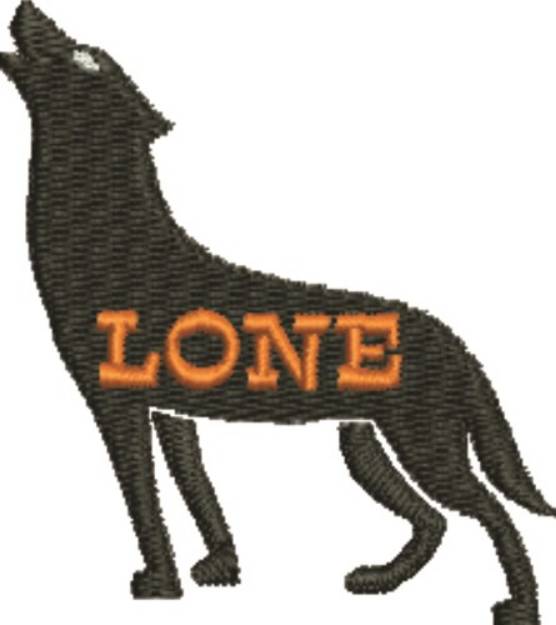 Picture of Howling Lone Wolf Machine Embroidery Design
