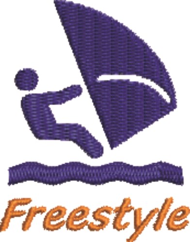 Freestyle Windsurfer Silhouette Machine Embroidery Design