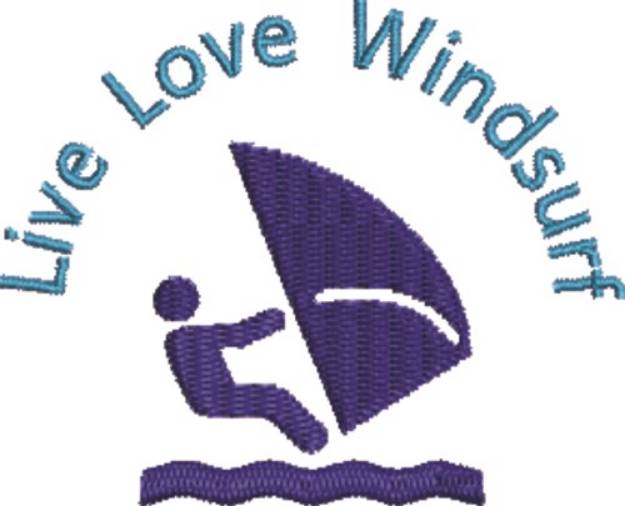 Picture of Live, Love, Windsurf Machine Embroidery Design