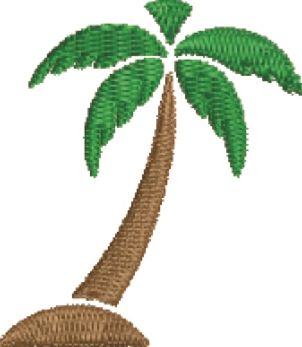 Palm Tree Island Machine Embroidery Design