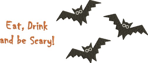 Be Scary Bats Machine Embroidery Design