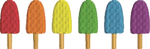 Popsicles Machine Embroidery Design