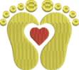 Picture of Baby Heart Footprints Machine Embroidery Design
