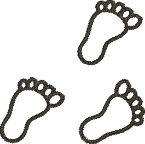 Footprint Outline Machine Embroidery Design