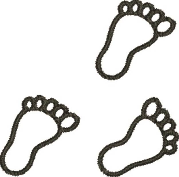 Picture of Footprint Outline Machine Embroidery Design