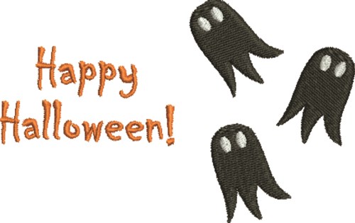 Happy Halloween Ghosts Machine Embroidery Design