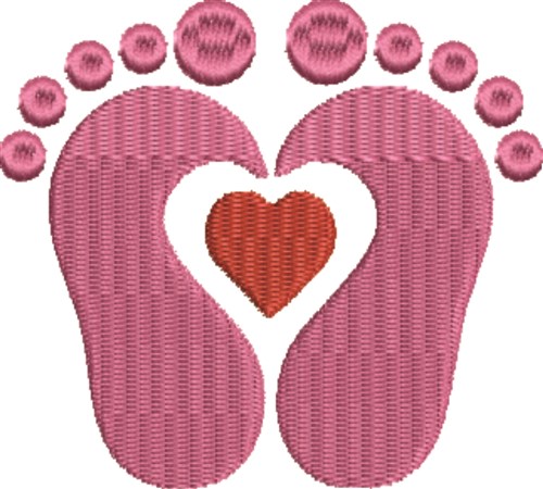 Girl Footprint Machine Embroidery Design
