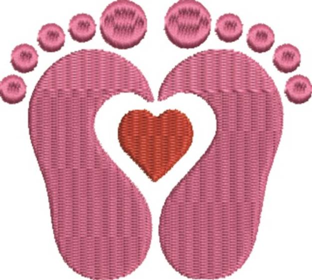 Picture of Girl Footprint Machine Embroidery Design