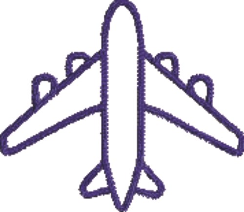 Airplane Outline Machine Embroidery Design