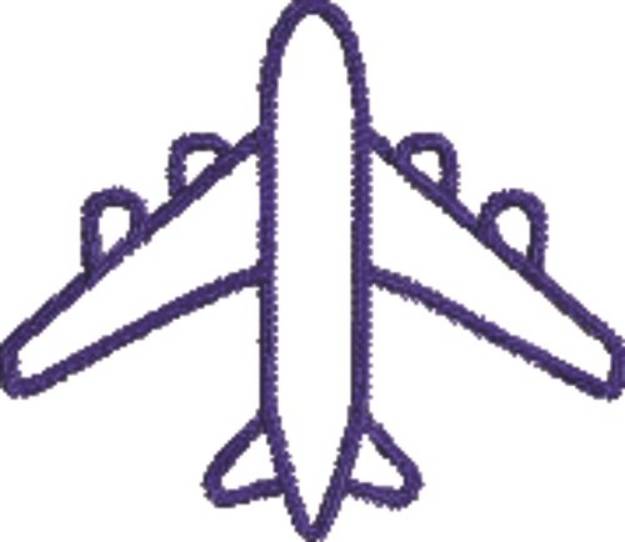 Picture of Airplane Outline Machine Embroidery Design