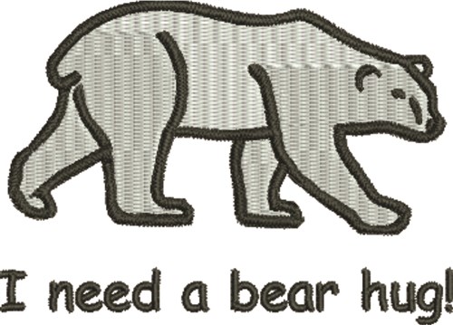Polar Bear Hug Machine Embroidery Design