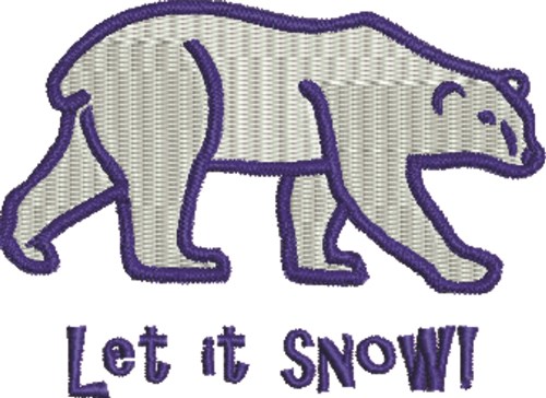 Polar Bear Snow Machine Embroidery Design