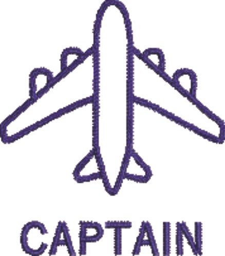 Small Airplane Captain Machine Embroidery Design