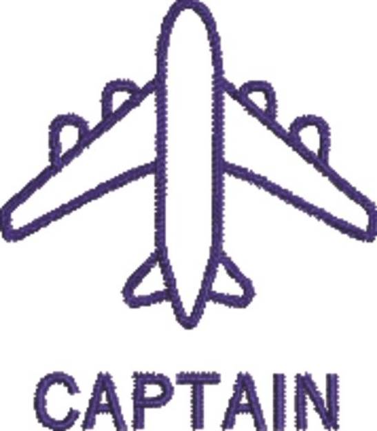 Picture of Small Airplane Captain Machine Embroidery Design