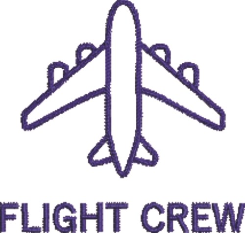 Small Airplane Flight Crew Machine Embroidery Design