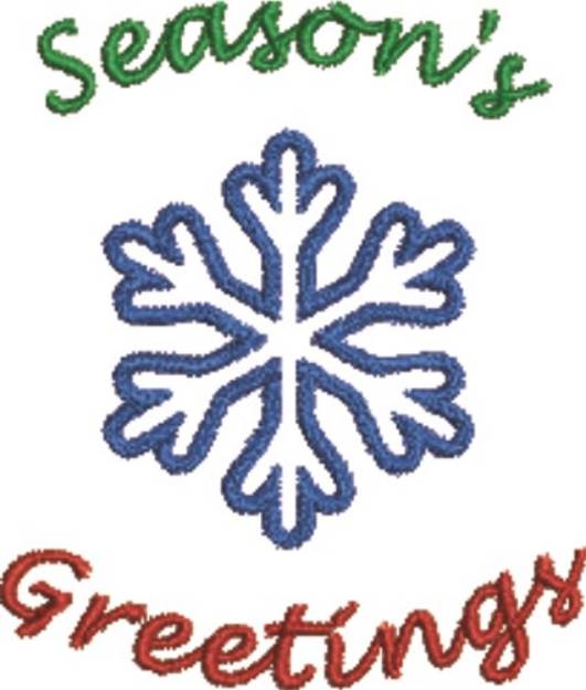 Picture of Seasons Greetings Small Snowflake Machine Embroidery Design