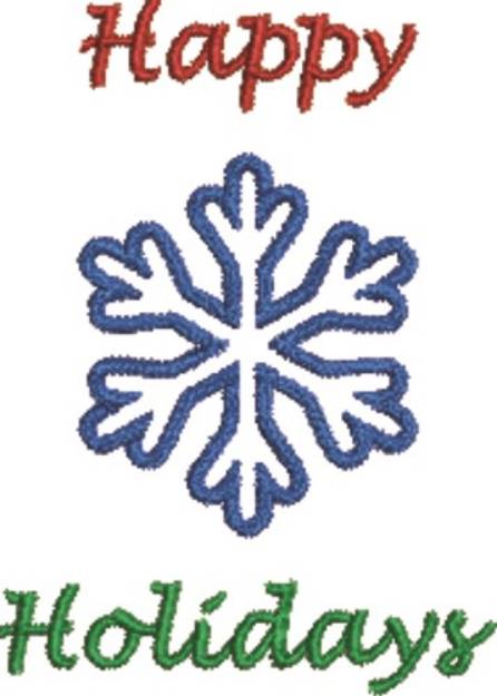 Picture of Small Snowflake Happy Holidays Machine Embroidery Design