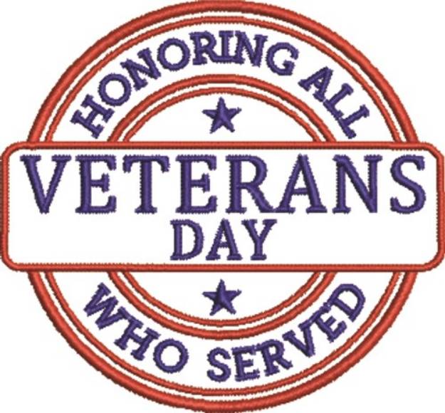 Picture of Veterans Day Seal Machine Embroidery Design