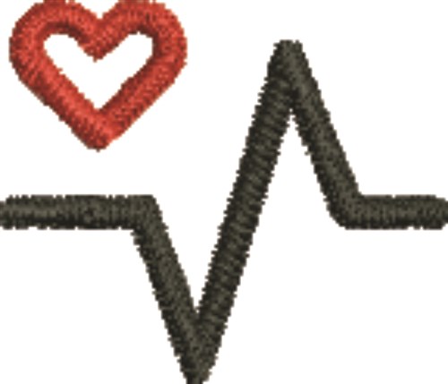 EKG Heart Machine Embroidery Design