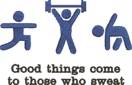 Sweat Exercise Machine Embroidery Design