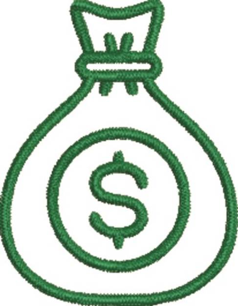 Picture of Large Money Bag Machine Embroidery Design
