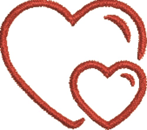 Twin Hearts Machine Embroidery Design