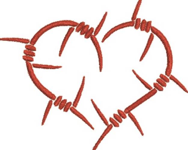Picture of Barbed Wire Heart Machine Embroidery Design