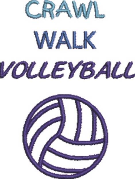 Picture of Crawl Walk Volleyball Machine Embroidery Design