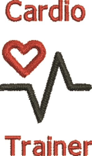 EKG Heart 6E Machine Embroidery Design