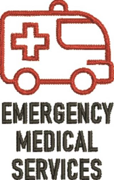 Picture of Ambulance EMS Outline Machine Embroidery Design