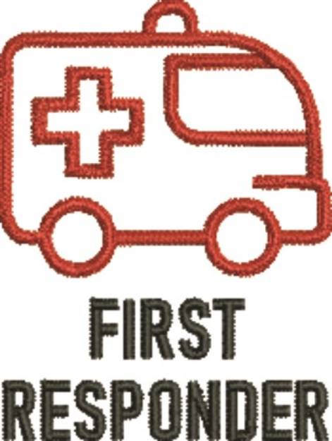 Picture of Ambulance First Responder Outline Machine Embroidery Design