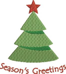 Picture of Seasons Greetings Christmas Tree Machine Embroidery Design