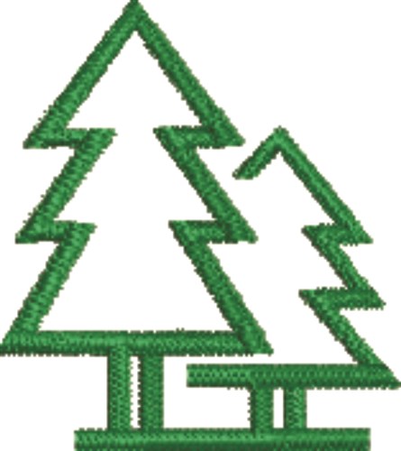 Evergreen Tree Oultine Machine Embroidery Design