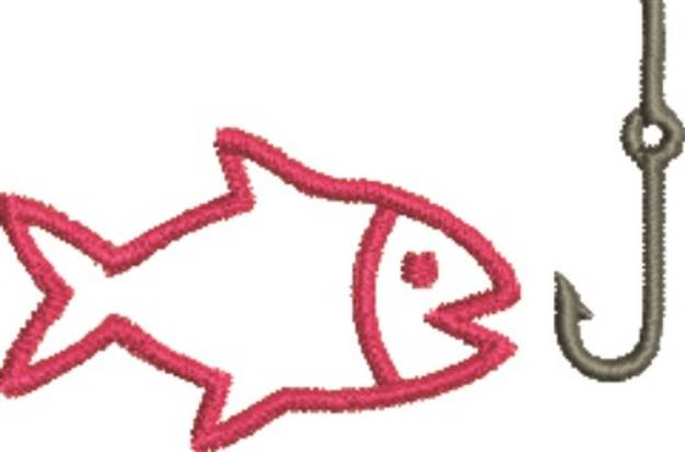 Picture of Fishing Outline Machine Embroidery Design