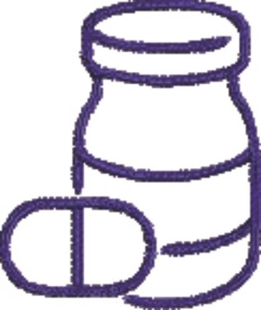 Picture of Medication Bottle Outline Machine Embroidery Design