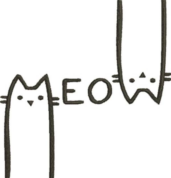 Picture of Meow Outline Machine Embroidery Design
