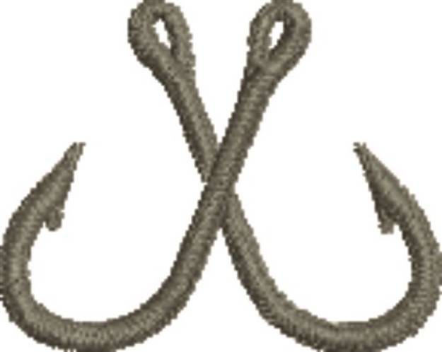 Picture of Small Crossed Hooks Machine Embroidery Design